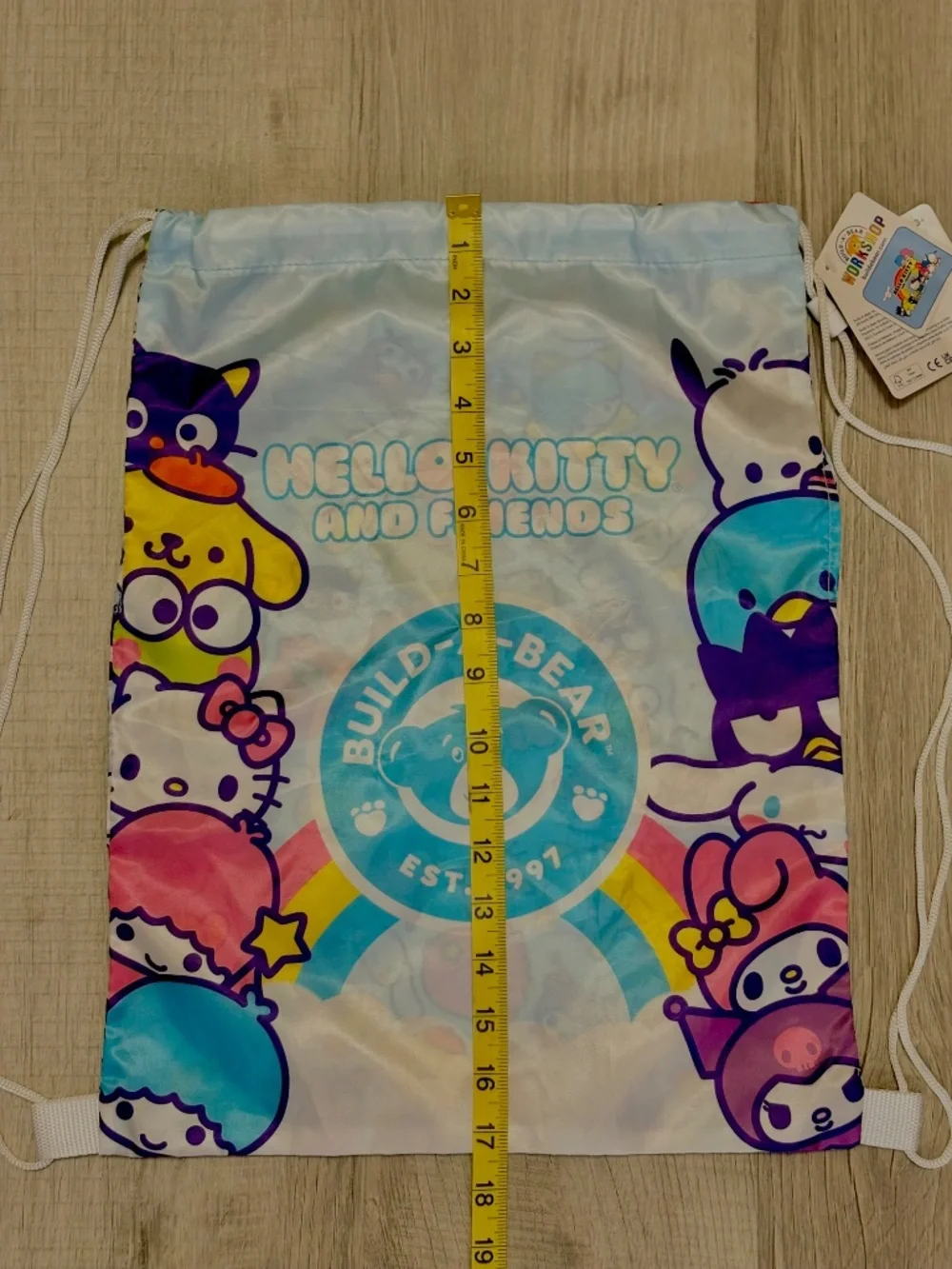 Sanrio Hello Kitty & Friends Build A Bear Workshop Drawstring Bag Pouch NWT